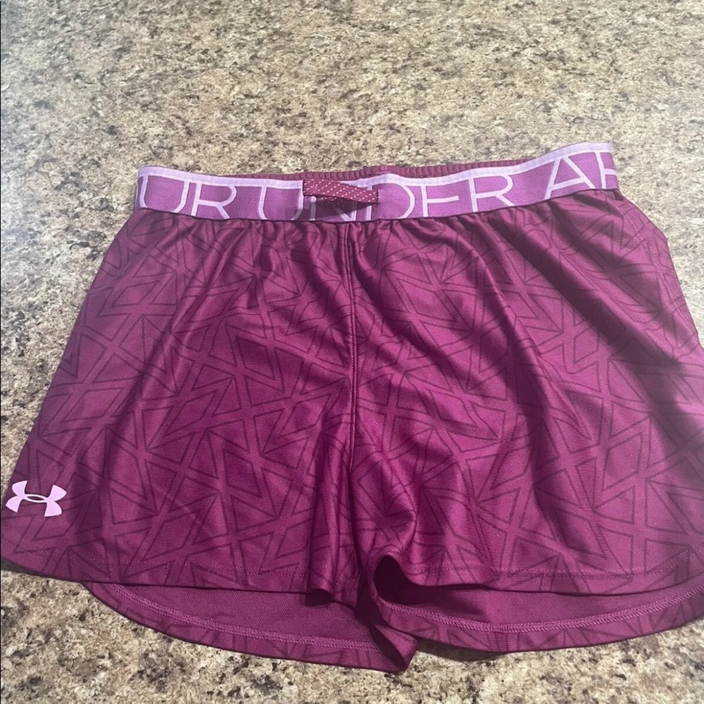 Girls Under Armour Pink/Purple Athletic Shorts Size Youth Large